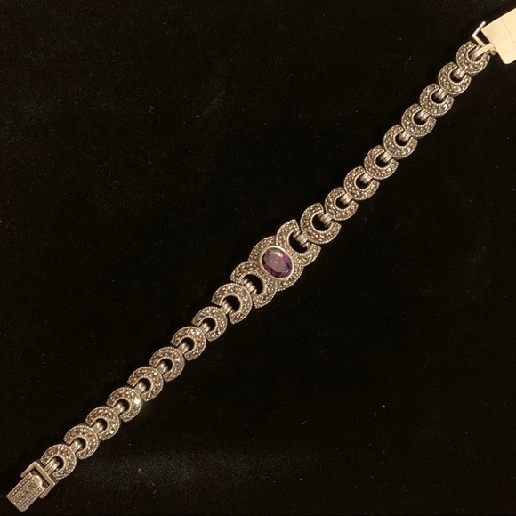 925 sterling silver marcasite bracelet - Picture 2 of 7